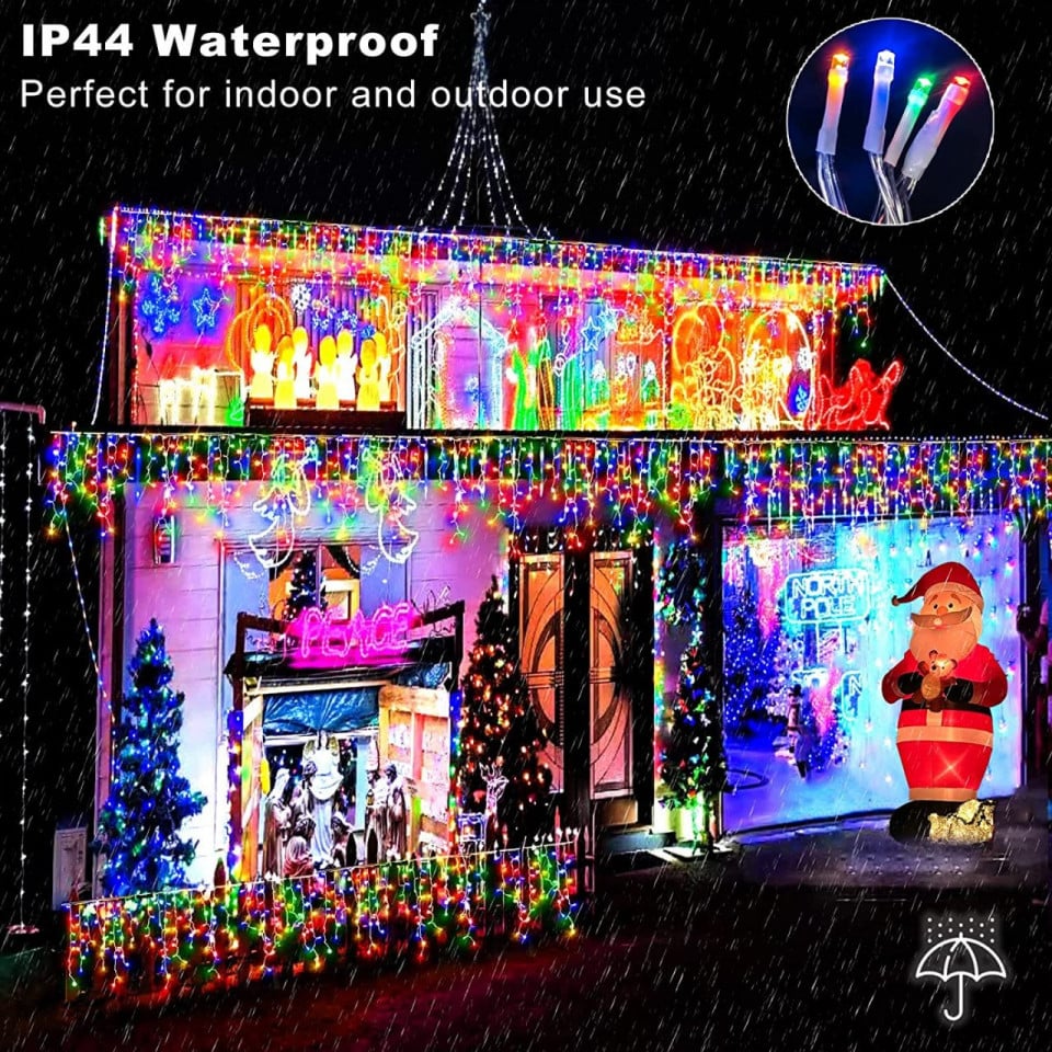 Instalatie 60 metri, perdea franjuri, model turturi interconectabili, 1500 LED, COLORAT