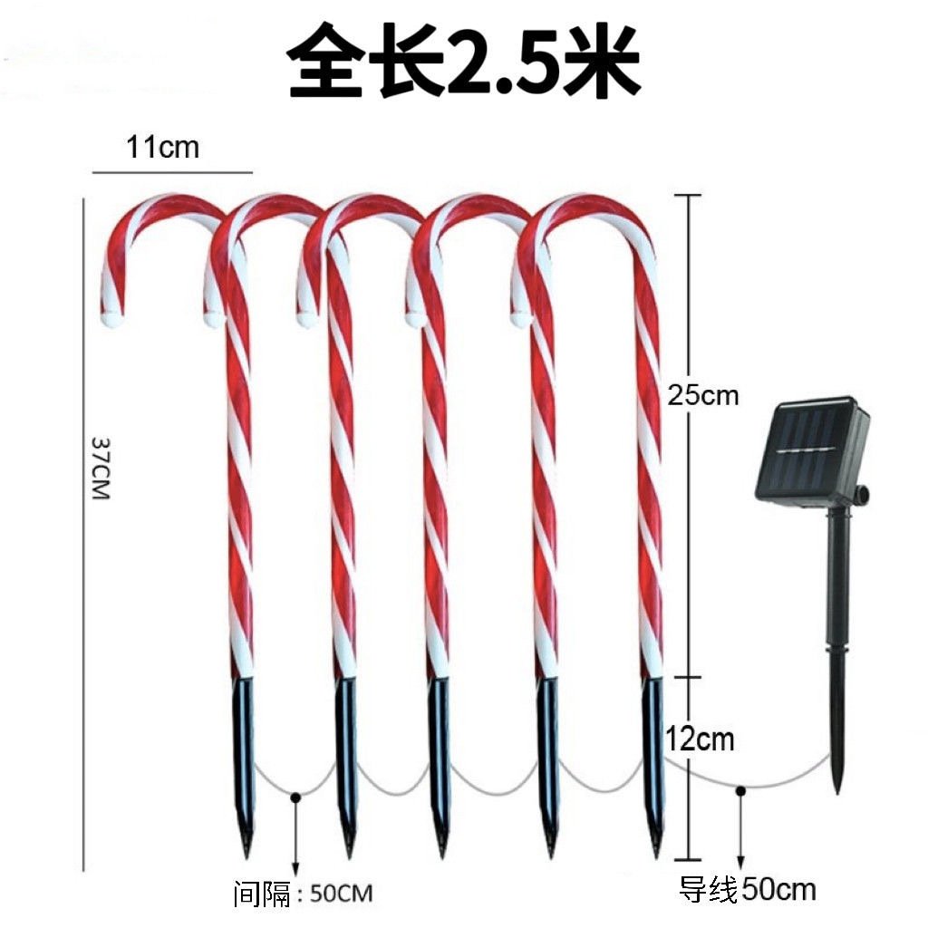 Set 5 decoratiuni luminoase solare pentru Craciun, Acadele, pentru exterior, incarcare solara