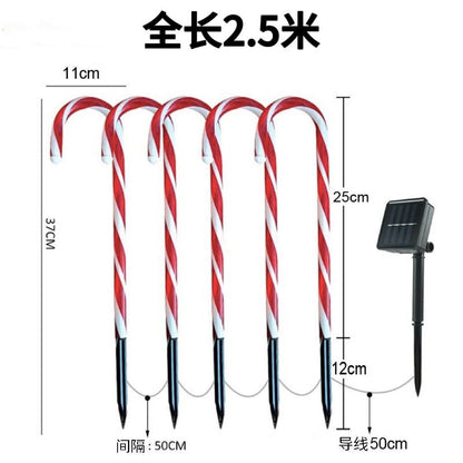 Set 5 decoratiuni luminoase solare pentru Craciun, Acadele, pentru exterior, incarcare solara