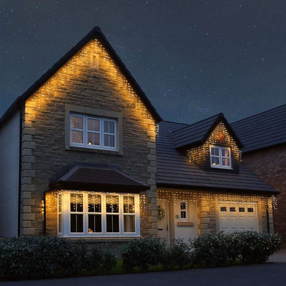 Instalatie pentru Craciun - franjuri, 12 metri interconectabila , 8 jocuri de lumini