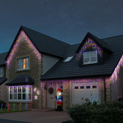 Instalatie pentru Craciun - franjuri, 12 metri interconectabila , 8 jocuri de lumini