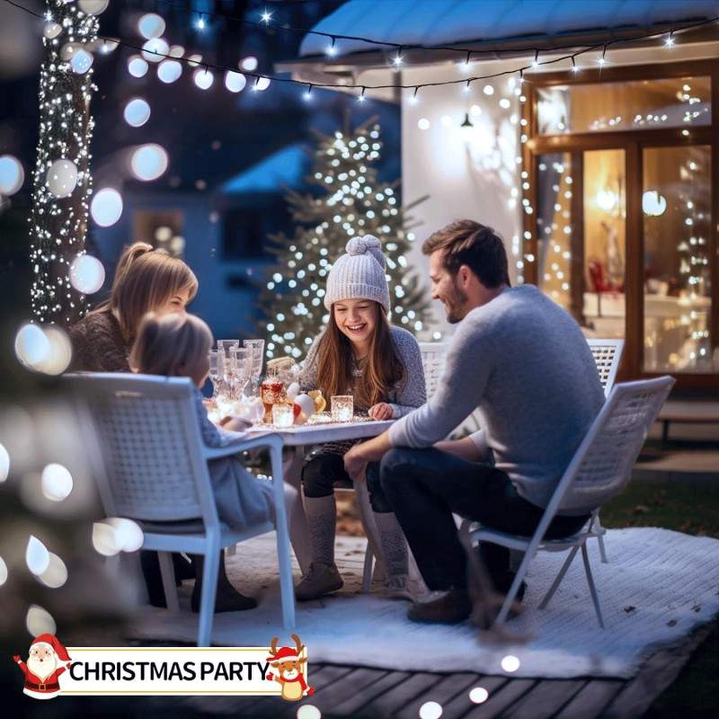 Instalatie De Craciun LED , Liniara Interior/Exterior, Rola 50m, 8 Jocuri De Lumini, Alb Rece