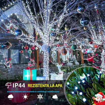 Instalatie De Craciun LED , Liniara Interior/Exterior, Rola 50m, 8 Jocuri De Lumini, Alb Rece