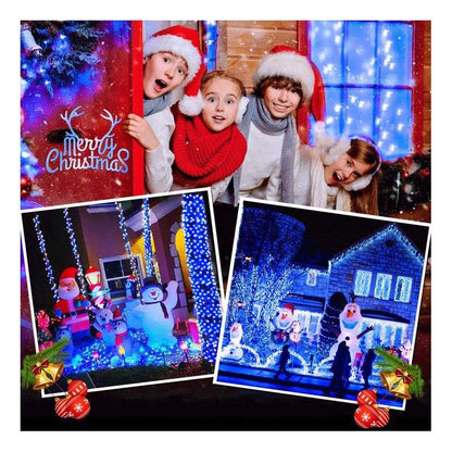 Instalatie De Craciun LED , Liniara Interior/Exterior, Rola 50m, 8 Jocuri De Lumini, Albastru