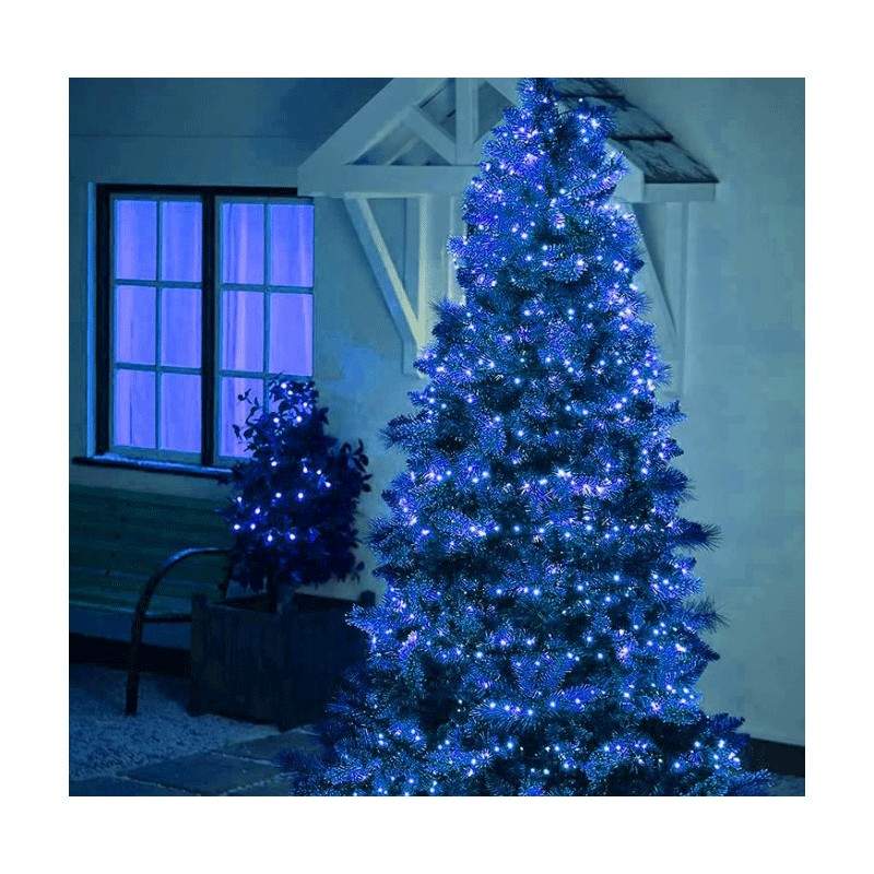 Instalatie De Craciun LED , Liniara Interior/Exterior, Rola 50m, 8 Jocuri De Lumini, Albastru