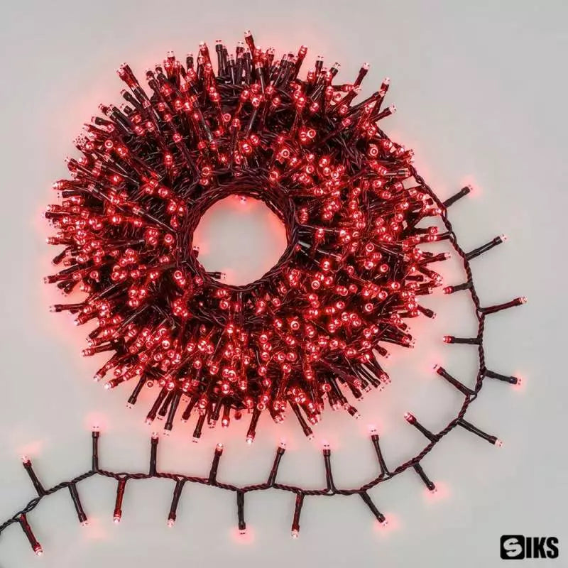 Instalatie de Craciun Liniara, Interior/Exterior, Rola 50m, 8 jocuri de lumini, Rosu, Fir Negru (Copie)