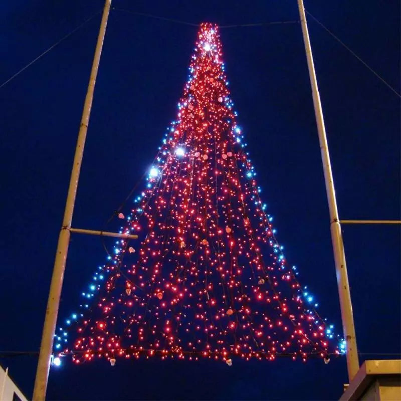 Instalatie de Craciun Liniara, Interior/Exterior, Rola 50m, 8 jocuri de lumini, Rosu, Fir Negru (Copie)