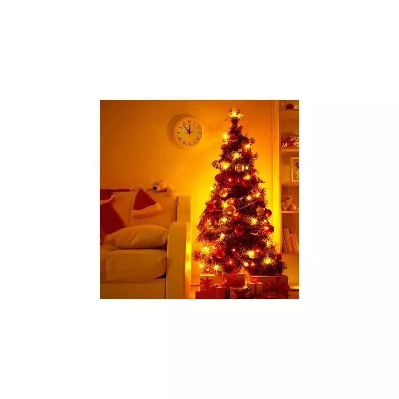 Rola Instalatie de Craciun Liniara, 8 Jocuri de Lumini Interschimbabile, Alimentare La Priza Pentru Interior/Exterior, Rola 50m, Fir Negru, Alb Cald